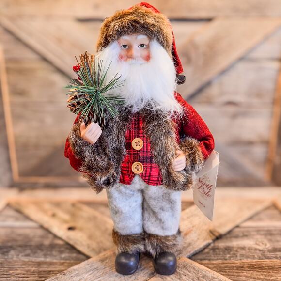 Mountain Man Santa Tabletop Christmas Decor-North Pole Trading Co. - 12"H, NWT - Picture 1 of 10